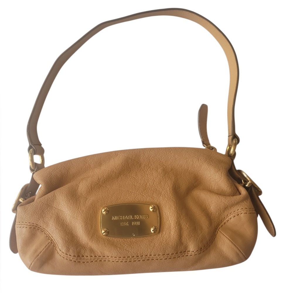 Y2K Vintage Michael Kors Camel Leather Shoulder  Bag with Gold‎ Accents